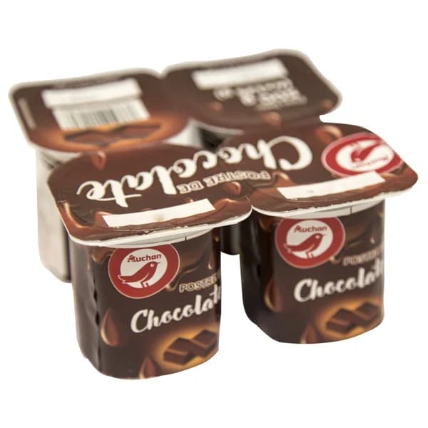 AUCHAN Postre de chocolate (preparado lácteo de chocolate) 4 x 125 g. Producto Alcampo - 0.5 kg - Imagen del producto en Findit