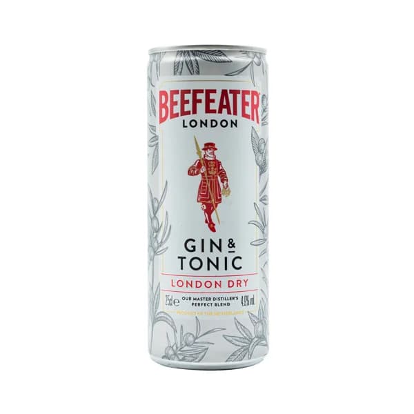 BEEFEATER Combinado de ginebra tipo London dry gin + tónica (gin & tonic) lata 25 cl. - 0.25 l - Imagen del producto en Findit