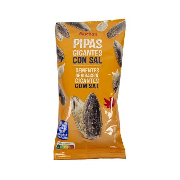 PRODUCTO ALCAMPO Pipas de girasol gigantes saladas PRODUCTO ALCAMPO 130 g. - 0.13 kg - Imagen del producto en Findit