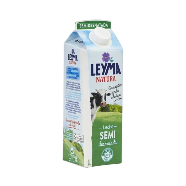 LEYMA Leche de vaca semidesnatada de origen 100% gallego Natura 1 l. - 6 l - Imagen del producto en Findit