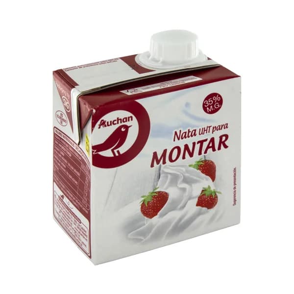 AUCHAN Nata líquida (35% materia grasa) para montar 500 ml. Producto Alcampo - 0.5 l - Imagen del producto en Findit