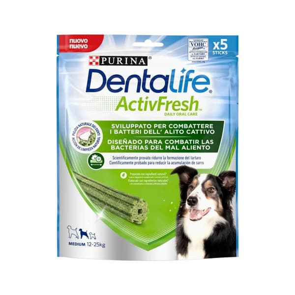 DENTALIFE Snack dental perros 12 a 25 kg PURINA DENTALIFE ACTIVFRESH 4 uds. - 0.12 kg - Imagen del producto en Findit