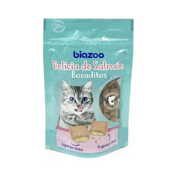BIAZOO Bocaditos para gatos con sabor a delicias de salmón BIAZOO 60 g. - 0.06 kg - Imagen del producto en Findit
