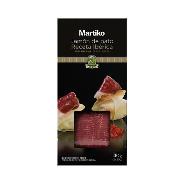 MARTIKO Jamón de pato (receta ibérica), cortado en finas lonchas 2 x 20 g. - 1 ud - Imagen del producto en Findit
