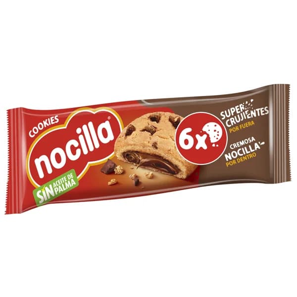 NOCILLA Cookies Galletas con gotas de chocolate, rellenas con crema de cacao con avellanas 6 uds. 20 g. - 0.12 kg - Imagen del producto en Findit