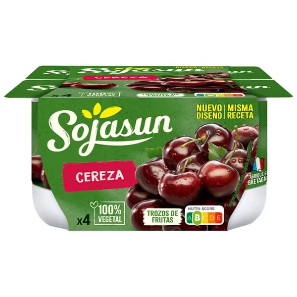 SOJASUN Especialidad de soja con trocitos de cerezas  4 x 100 g. - 0.4 kg - Imagen del producto en Findit