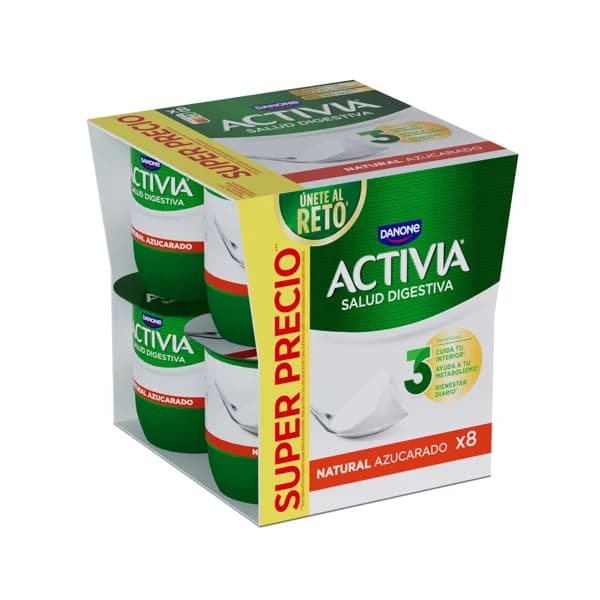 ACTIVIA Bífidus con sabor natural azucarado de Danone 8 x 120 g. - 0.96 kg - Imagen del producto en Findit