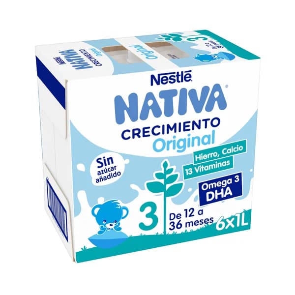 NATIVA Original de Nestlé Leche (3) de crecimiento, de 12 a 36 meses 6 x 1 l. - 6 l - Imagen del producto en Findit