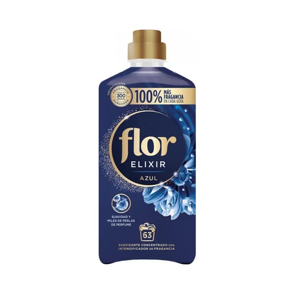 FLOR Suavizante concentrado con elixir azul FLOR 63 dosis 1.13 l. - 1.13 l - Imagen del producto en Findit