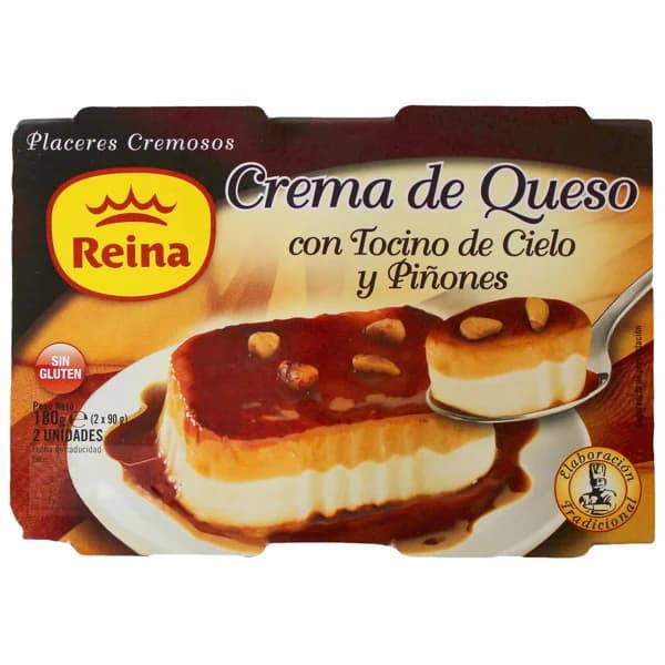 REINA Postre de crema de queso con tocino de cielo y piñones REINA 2 x 90 g. - 0.18 kg - Imagen del producto en Findit
