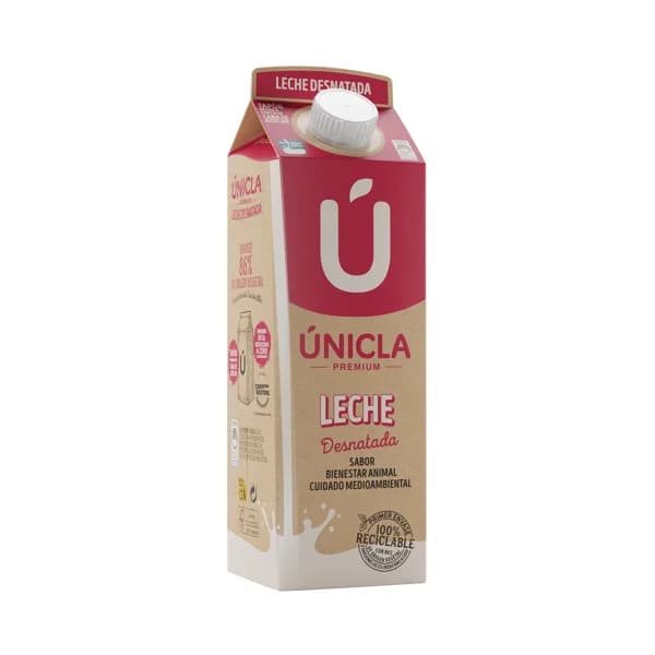 ÚNICLA Leche de vaca desnatada de origen 100% gallega 1 l. - 1 l - Imagen del producto en Findit
