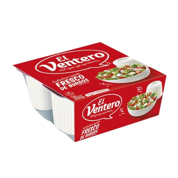 EL VENTERO Queso fresco natural 4X - 0.25 kg - Imagen del producto en Findit
