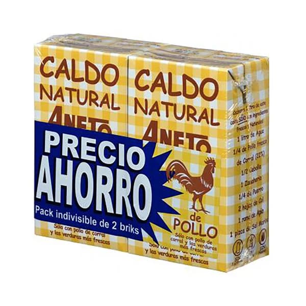 ANETO Caldo natural de pollo con jamón bipack 2x1 L. - 2 l - Imagen del producto en Findit