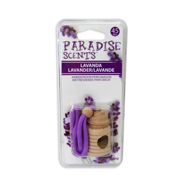 Ambientador de coche con perfumador de madera para colgar con olor a lavanda PARADISE SCENTS. - 1 ud - Imagen del producto en Findit