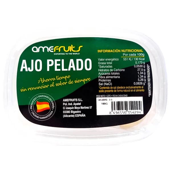 Ajo fresco pelado AMEFRUITS GOURMET Tarrina de 100g. - 0.1 kg - Imagen del producto en Findit