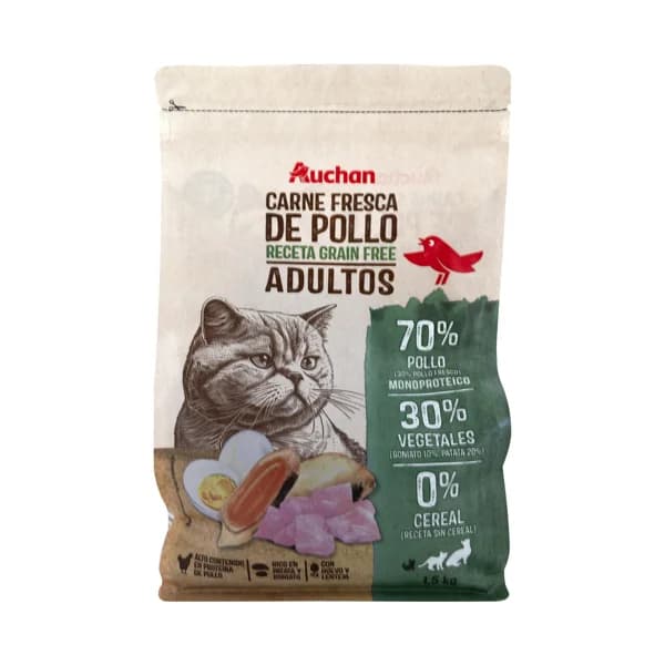 PRODUCTO ALCAMPO Grain free Alimento completo para gatos adultos a base de pollo 1.5 kg. - 1.5 kg - Imagen del producto en Findit