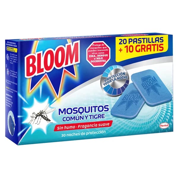 BLOOM Pastillas de recambio para antimosquitos eléctrico BLOOM 20 uds + 10 uds. gratis - 1 ud - Imagen del producto en Findit