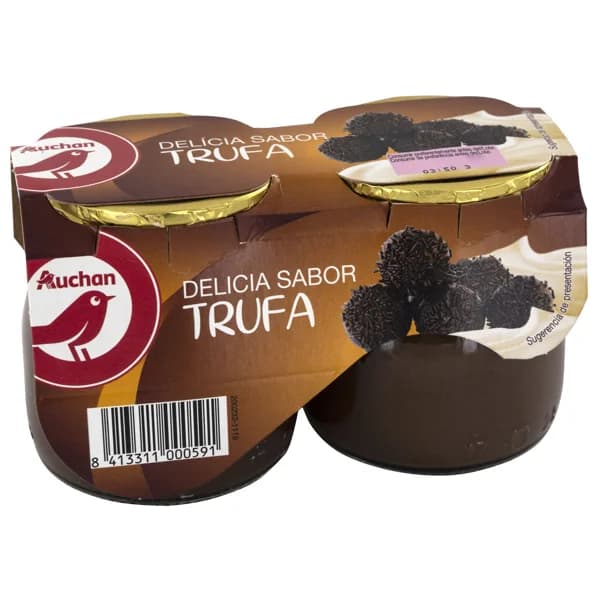 AUCHAN Postre lácteo con sabor a trufa 2 x 135 g. Producto Alcampo - 0.27 kg - Imagen del producto en Findit