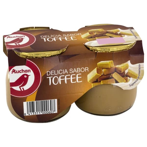 AUCHAN Postre lácteo con sabor a toffee 2 x 135 g. Producto Alcampo - 0.27 kg - Imagen del producto en Findit