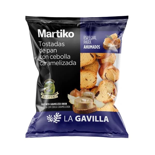 LA GAVILLA de Martiko Mini tostadas de pan con cebolla, especiales para ahumados 80 g. - 0.08 kg - Imagen del producto en Findit