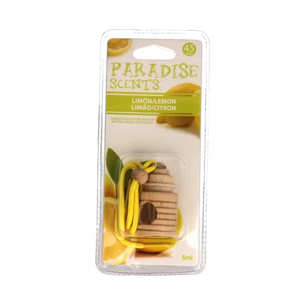 Ambientador de coche con perfumador de madera para colgar con olor a limón PARADISE SCENTS. - 1 ud - Imagen del producto en Findit