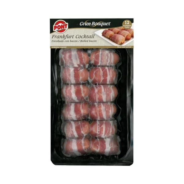 PONT Mini salchichas tipo Frankfurt envueltas en bacon PONT Gran bouquet 12 uds. - 0.18 kg - Imagen del producto en Findit
