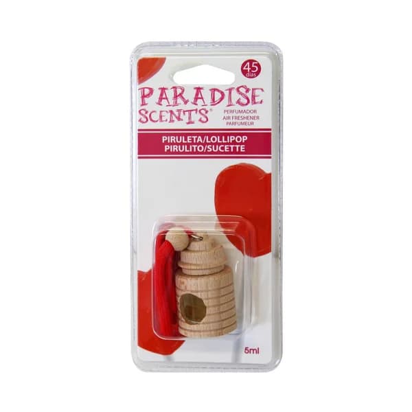 Ambientador de coche con perfumador de madera para colgar con olor a piruleta PARADISE SCENTS. - 1 ud - Imagen del producto en Findit