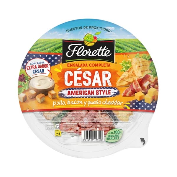 Ensalada completa César American Style FLORETTE 200 g. - 0.2 kg - Imagen del producto en Findit