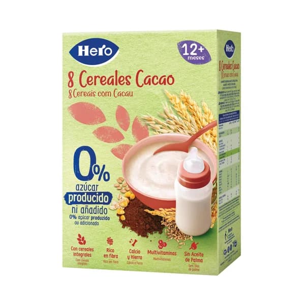 HERO Papilla de 8 cereales y cacao para bebés de + de 12 meses 340 g. - 0.34 kg - Imagen del producto en Findit