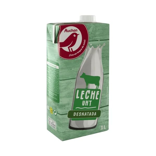AUCHAN Leche desnatada de vaca 1 l. Producto Alcampo - 1 l - Imagen del producto en Findit