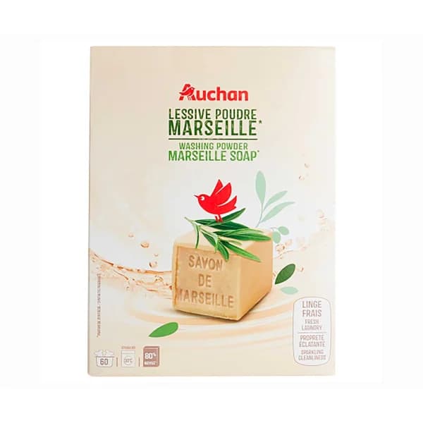 PRODUCTO ALCAMPO Detergente en polvo con jabón de marsella 60 lav 3 kg. - 1 ud - Imagen del producto en Findit