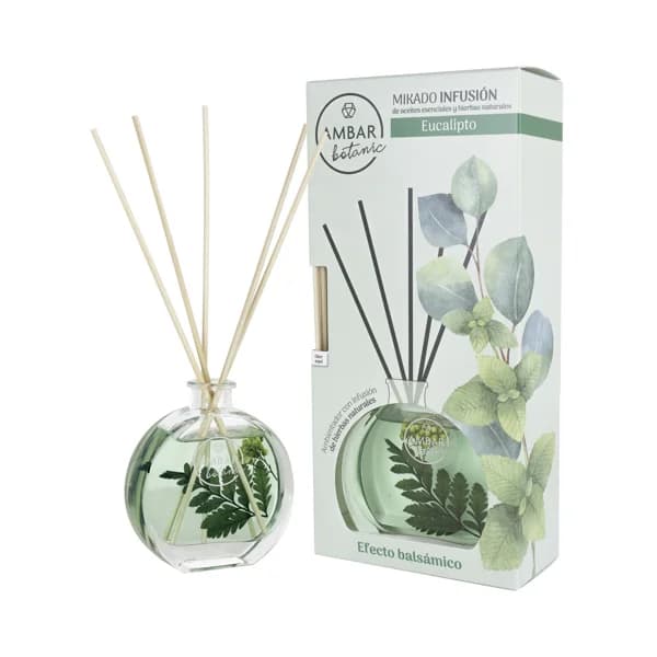 AMBAR Botanic Ambientador perfumador de varillas (Mikado), con efecto bálsamico y aroma a eucalipto 75 ml. - 0.08 l - Imagen del producto en Findit