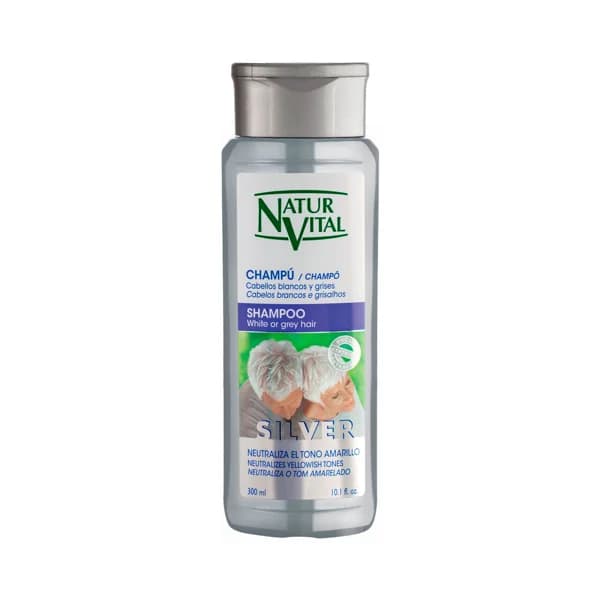 NATUR VITAL Champú con extracto de arándanos para cabellos blancos y grises NATUR VITAL Silver 300 ml. - 0.3 l - Imagen del producto en Findit