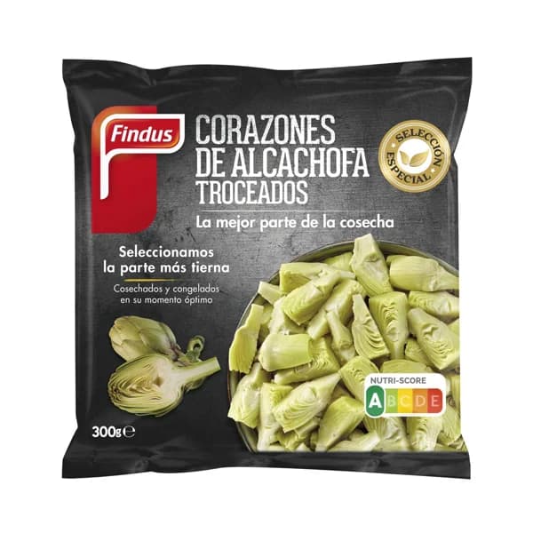 FINDUS Coraznoes de alcachofas de origen nacional, troceados y ultracongelados FINDUS 300 g. - 0.3 kg - Imagen del producto en Findit