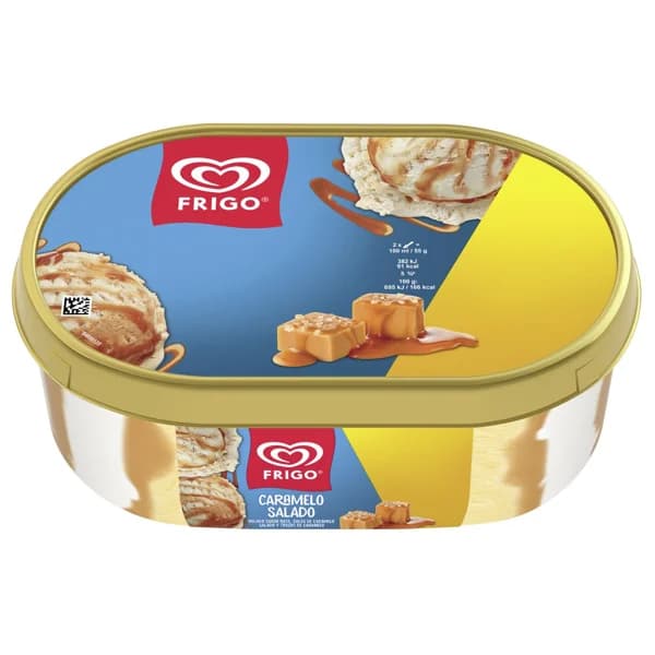 FRIGO Tarrina de helado de nata con salsa y trocitos de caramelo 900 ml. - 0.9 l - Imagen del producto en Findit