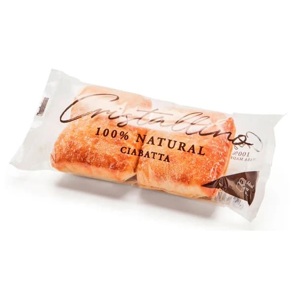 CRISTALLINO Ciabatta (chapata) cristal 100% natural 2 unds. - 0.19 kg - Imagen del producto en Findit