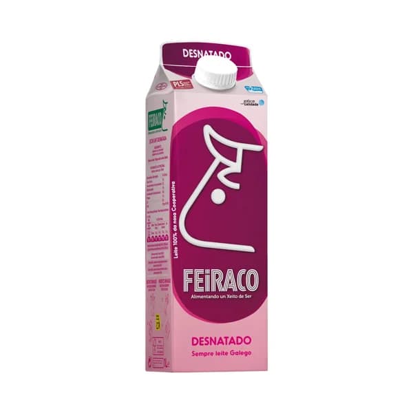 FEIRACO Leche de vaca desnatada de origen 100% gallega 1 l. - 1 l - Imagen del producto en Findit