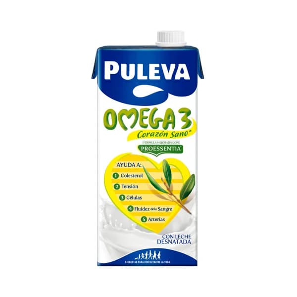 PULEVA Preparado lacteo desnatado, enriquecido con ácido oleico  Omega 3 1 l. - 1 l - Imagen del producto en Findit