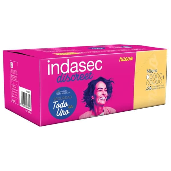 INDASEC Discreet Compresas sw incontinencia micro para pérdidas de orina leves 28 uds. - 1 ud - Imagen del producto en Findit