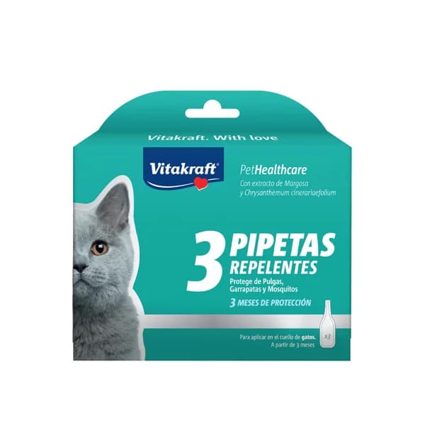 VITAKRAFT Pipetas repelentes para gatos VITAKRAFT 3 uds. - 1 ud - Imagen del producto en Findit