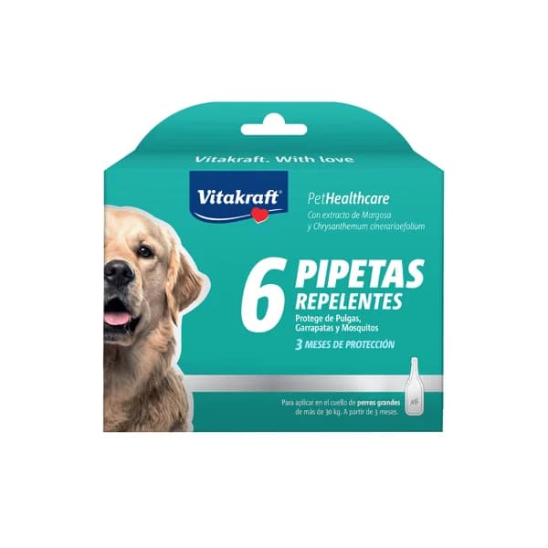 VITAKRAFT Pipetas repelentes para perros grandes de más de 30 kg 6 uds. - 1 ud - Imagen del producto en Findit