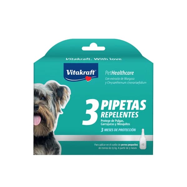 VITAKRAFT Pipetas repelentes para perros pequeños Talla S 3 uds. - 1 ud - Imagen del producto en Findit