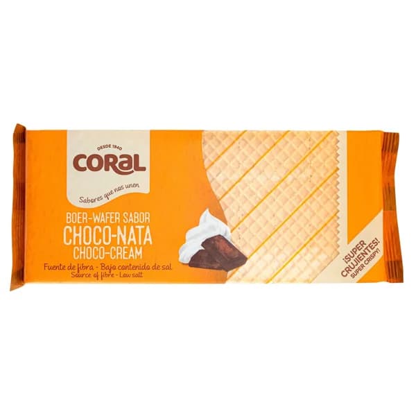 CORAL Barquillos de chocolate y nata 200 g. - 0.2 kg - Imagen del producto en Findit