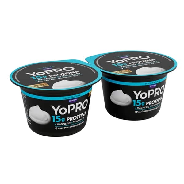 YOPRO de Danone Leche fermentada con proteínas y sin azúcares añadidos ni grasa 2 x 80 g. - 0.32 kg - Imagen del producto en Findit