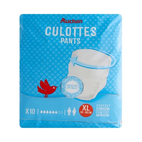 PRODUCTO ALCAMPO Pants (bragas) de incontiencia ultra absorbente talla XL (130 - 180 cm) 10 uds. - 1 ud - Imagen del producto en Findit