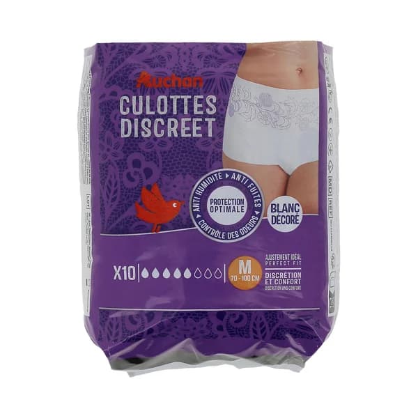 PRODUCTO ALCAMPO Culottes de incontencia nocturna blancos, ultra absorbentes talla M (70 - 100 cm) 10 uds. - 1 ud - Imagen del producto en Findit
