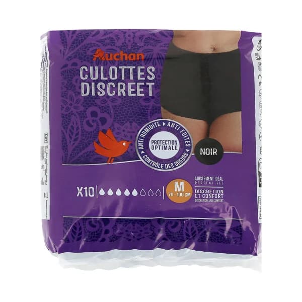 PRODUCTO ALCAMPO Culottes de incontencia nocturna negros, ultra absorbentes talla M (70 - 100 cm) 10 uds. - 1 ud - Imagen del producto en Findit