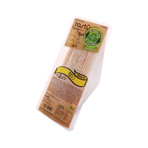 TASTÜ Sandwich de pan blanco mixto (jamón, queso y mayonesa) TARTÜ Bon appétit 140 g. - 0.14 kg - Imagen del producto en Findit