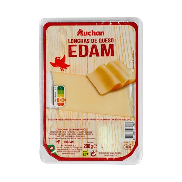 PRODUCTO ALCAMPO Queso edam lonchas 200 g. - 0.2 kg - Imagen del producto en Findit