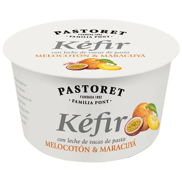 PASTORET Kéfir con melocotón y maracuyá elaborado con leche de vacas de pasto 170g. - 0.17 kg - Imagen del producto en Findit